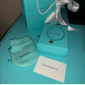 Heart Tag Tiffany Blue Beaded Bracelet